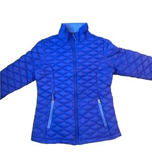 Free Country Down Filled Zip Up Light Puffer Jacket Women Small Blue Purple